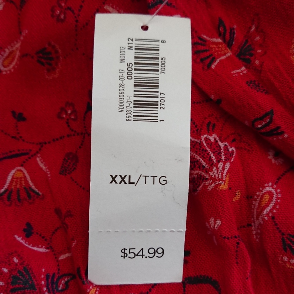 Women's Long Flowing Red Floral Old Navy Dress - Picture 8 of 8